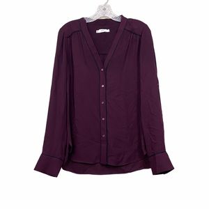 Vince size M 100% Silk Burgundy Plum Blouse